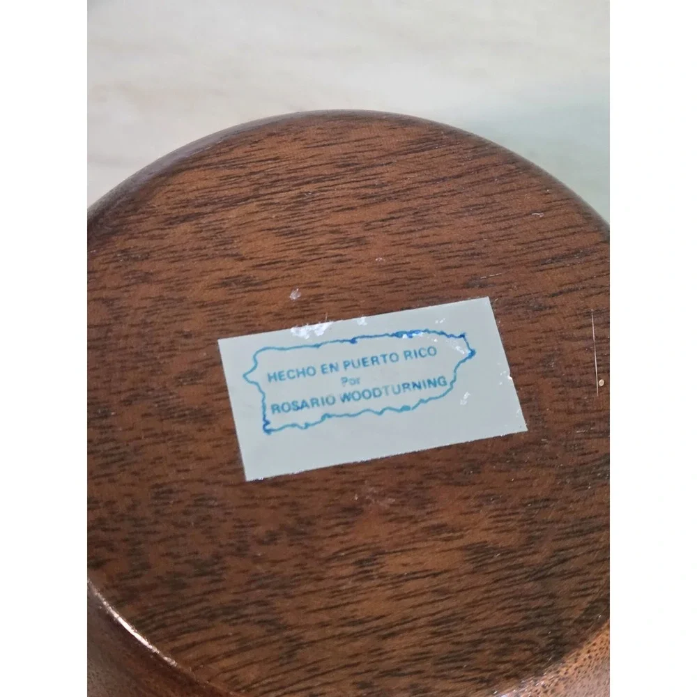 Vintage 5 Wooden Turned Walnut Salad Bowls Puerto Rico Rosario Wood Turning‎